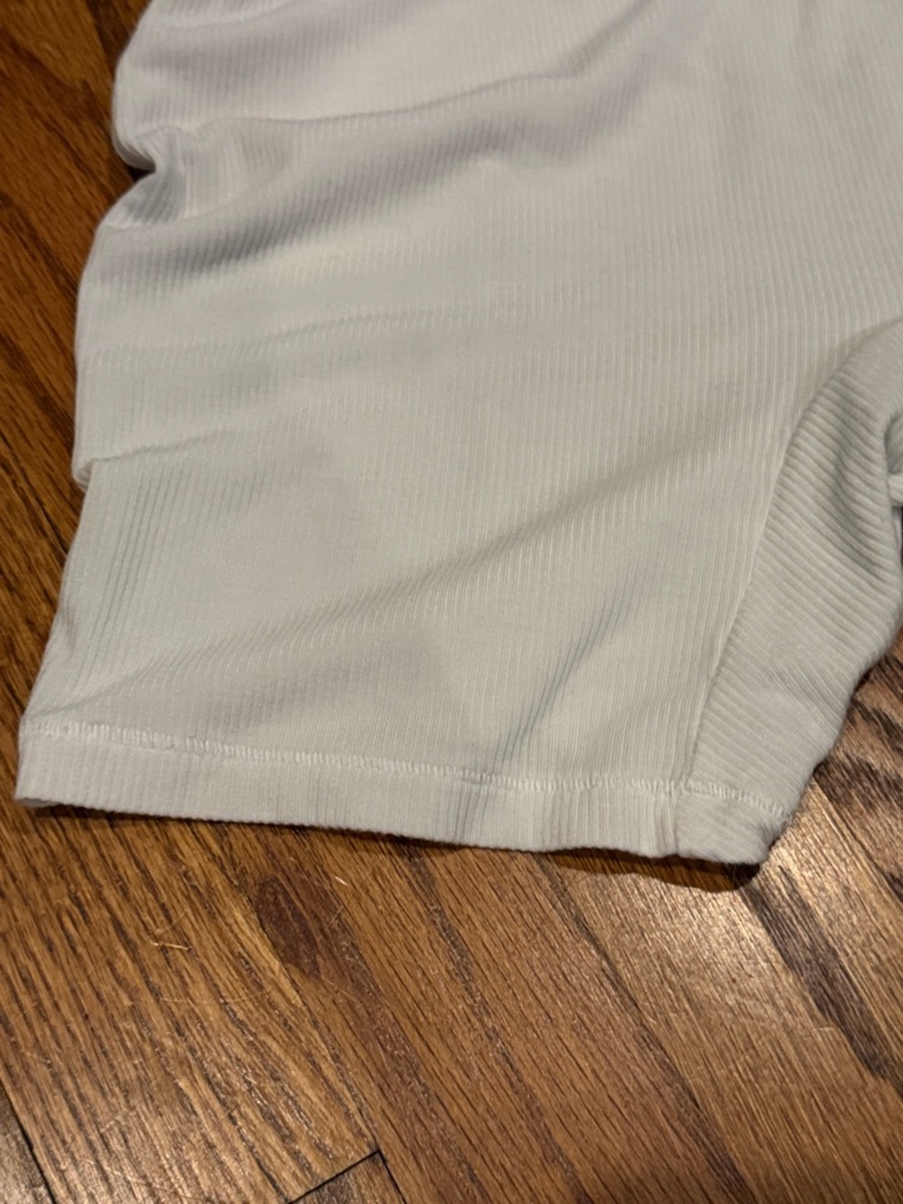 SKIMS White Ribbed Romper with Navy Trim, Size Medium - Picture 3 of 6